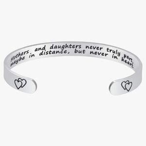 NWOT JoyCuff Inspirational Mother and Daughter Stainless Steel Cuff Bangle